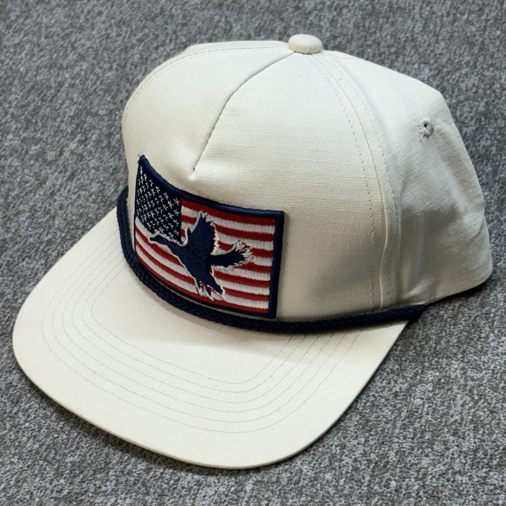 Burlebo Rope Hat - American Flag Duck White SnapBack One Size